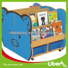 Librería de madera del gabinete del juguete de los cabritos para el almacenaje de los niños LE.SJ.054